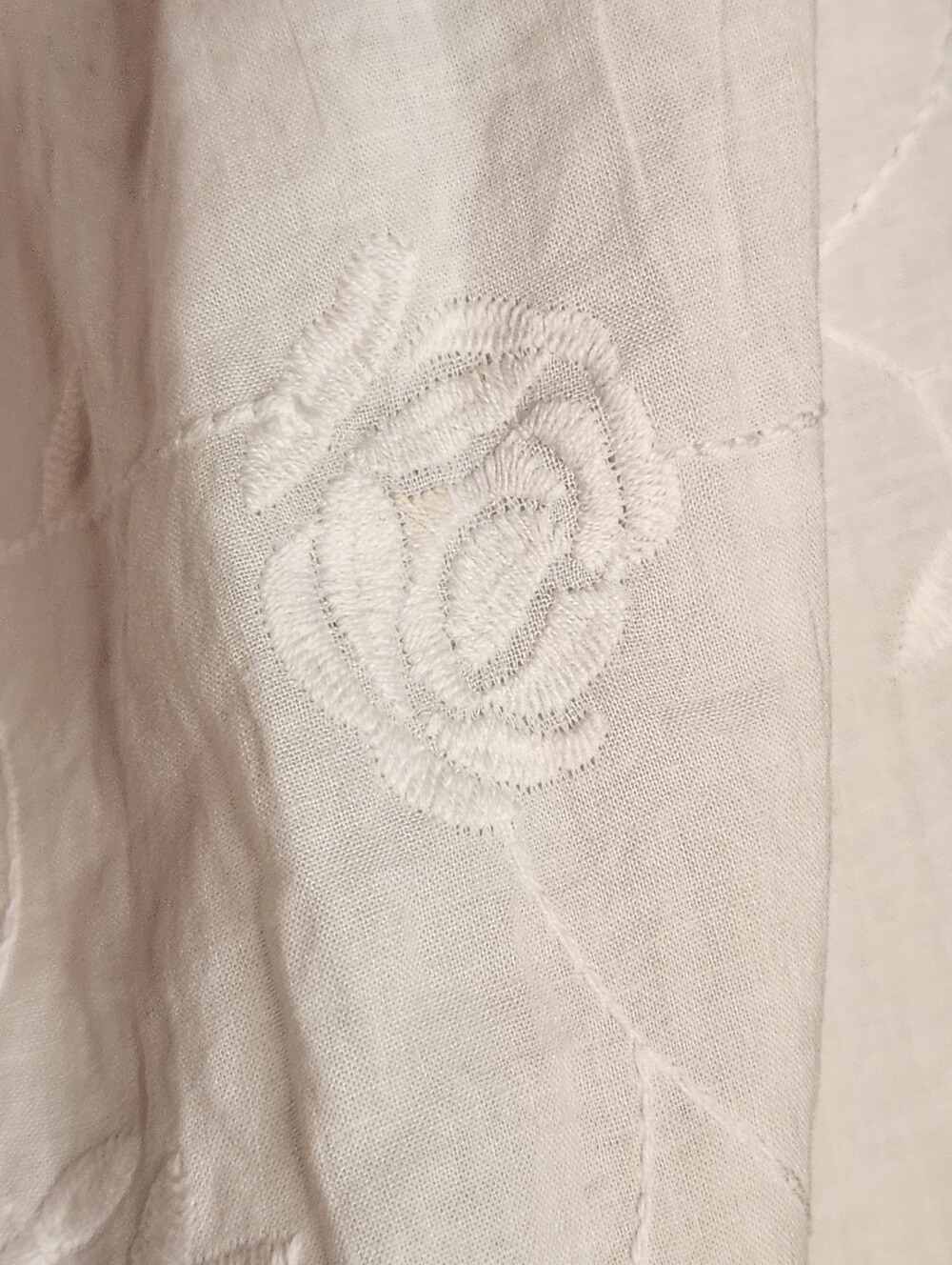 Charter Club Intimates White Sheer Floral Embroidered Robe 100% Cotton. Size XL - Picture 10 of 10